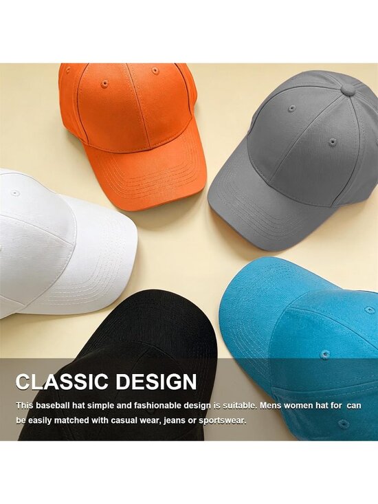 Unisex Orange Adjustable Low Profile Base Ball Cap Vintage Hat for Daily Use main image 6